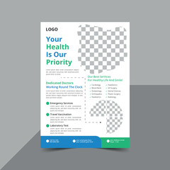 simple creative medical Flyer vector Design. white background Layout.