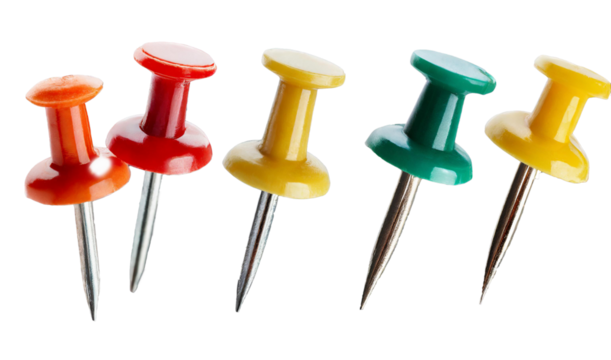 Po push pin isolated various colors - pushpin - with and without shadow