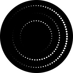 Circle with halftone dots. Design element for frame, logo, icon