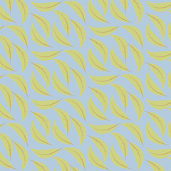 Summer vector seamless pattern with plant leaves.