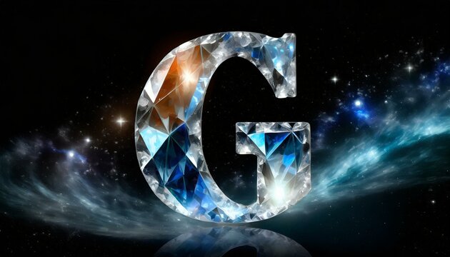 glowing neon diamond sign G - Powered by Adobe