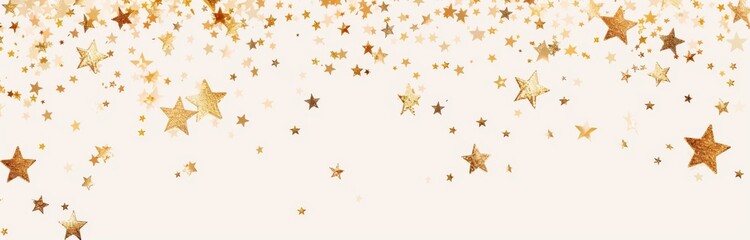 Flat Vector Illustration of Golden Stars Falling on White Background. Simple and Detailed Design with Intricate Details and Professional Color Grading.