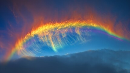 A rare and breathtaking sight the circumzenithal arc displays a reversed rainbow in the sky.