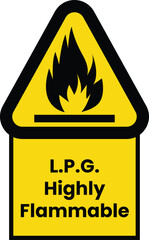 LGP high flammable gas icon vector