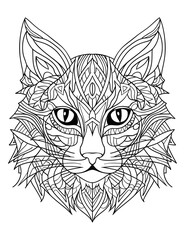 Cat mandala coloring page