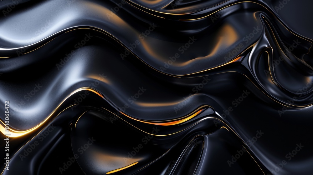 Poster this image showcases a dynamic abstract fluid art texture with black and gold colors creating a luxu