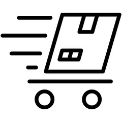 fast delivery line icon