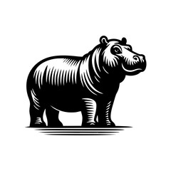 Hippo logo design. hippopotamus logo sign isolated vector illustration