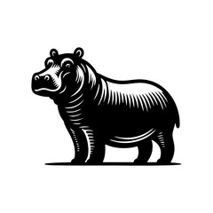 Hippo logo design. hippopotamus logo sign isolated vector illustration