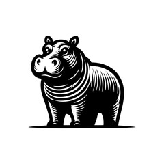 Hippo logo design. hippopotamus logo sign isolated vector illustration