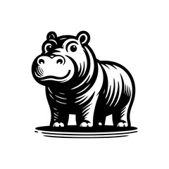 Hippo logo design. hippopotamus logo sign isolated vector illustration