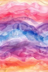 abstract minimalist colorful brush watercolor thin small stripes with small waves wallpaper design