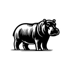 Hippo logo design. hippopotamus logo sign isolated vector illustration