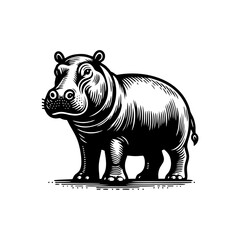 Hippo logo design. hippopotamus logo sign isolated vector illustration