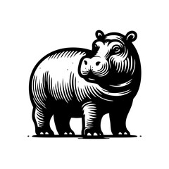 Hippo logo design. hippopotamus logo sign isolated vector illustration