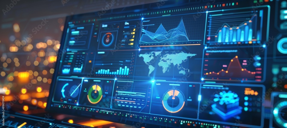 Poster advanced digital dashboard for smart grid management featuring energy data