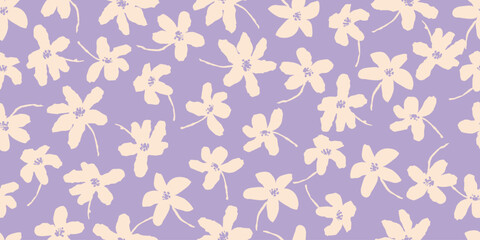 Exotic hand drawn flowers, seamless patterns with floral for fabric, textiles, clothing, wrapping paper, cover, banner, home decor, abstract backgrounds.