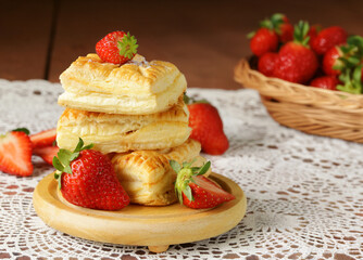 puff pastry with fresh berries for dessert