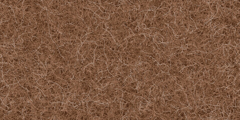 Coconut coir fiber seamless pattern. Rough twisted carpet. Natural biodegradable children mattress. Grunge hairy texture. Fibrous surface