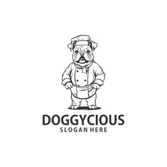 Doggie chef logo vector illustration
