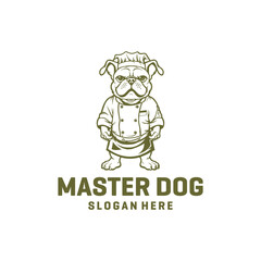 Doggie chef logo vector illustration