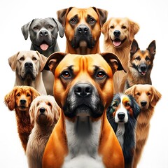 many dogs looking at the camera image realistic attractive realistic has illustrative