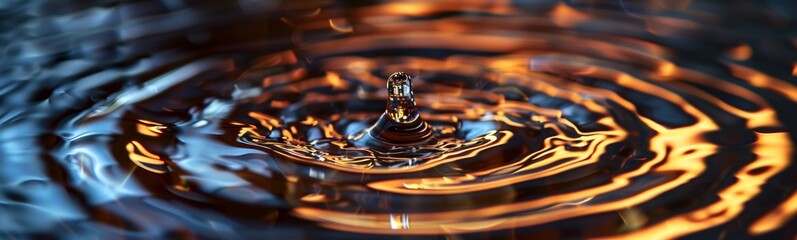 Obraz premium Drop of water that is falling into a bowl. Banner