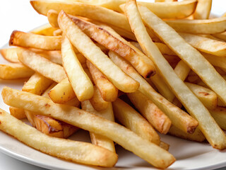 close up of french fries with its crisps and various cut shapes