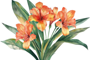 Fototapeta premium bouquet of colorful clivia in full bloom