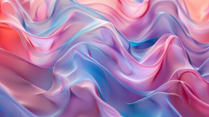 A colorful, flowing piece of fabric with a blue and pink hue