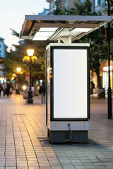 Blank white vertical standee billboard mockup generated.Ai