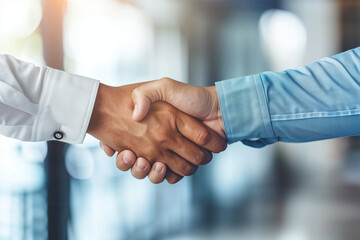 Businessman shaking hands with partner, business and development concept