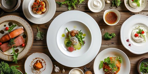 beautiful arranged plate in a fancy restaurant