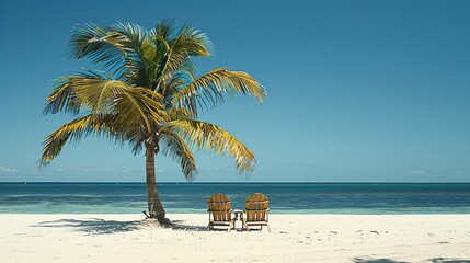 Naklejka premium A clean realistic palm tree UHD wallpaper