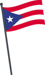Fototapeta premium Puerto Rico flag waving on pole. national flag pole transparent.