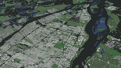 3D illustration of city and urban in Toronto Canada