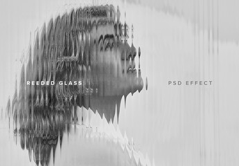 Reeded Glass Photo Effect Mockup