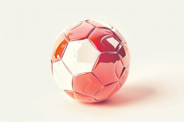 Naklejka premium A football, detailed texture, flat design, on white plain background