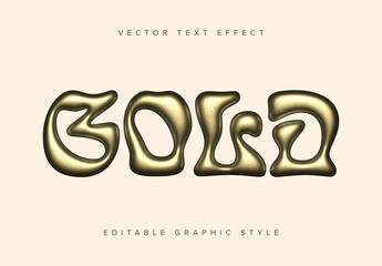 3d Metallic Gold Text Effect Mockup