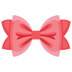 Pink ribbon bow vector images for decoration, decorative bow knot vector illustration, light red ribbon isolated on white background