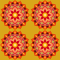 Floral seamless vector pattern with vintage ornament design for textile