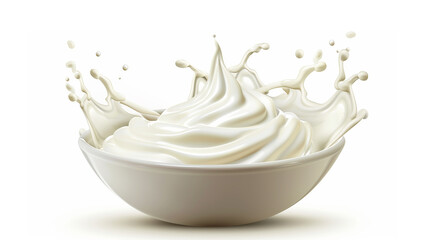 Yogurt splash,Liquid splash and milk on white background.
