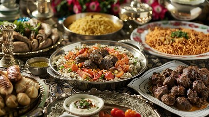 The taste of savory dishes prepared for eid UHD wallpaper