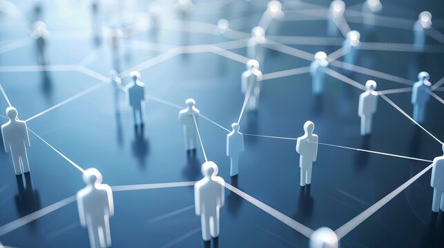professional social network concept connected human figures representing business relationships and networking