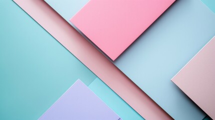 A colorful room with pink, blue, and green walls and a pink staircase