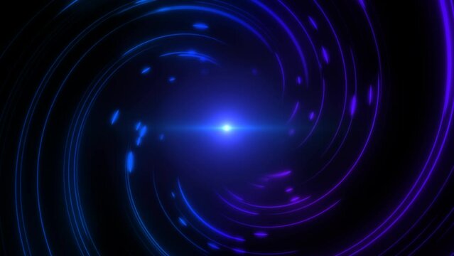 Cosmic vortex tunnel made of lines and particles, hypersonic portal in outer space.