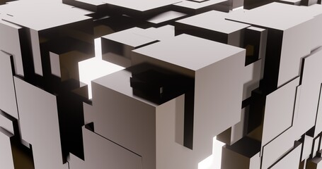 Abstract background geometric pattern of cubes 3d render