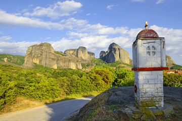 Meteora - rock massif and stone towers on which remarkable monasteries stand, Greece, UNESCO World...