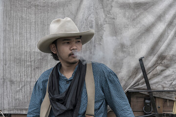 cowboy hat, portrait of a cowboy