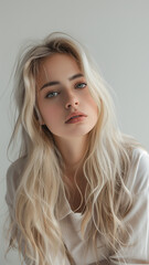 Naklejka premium Blonde woman posing for a photo